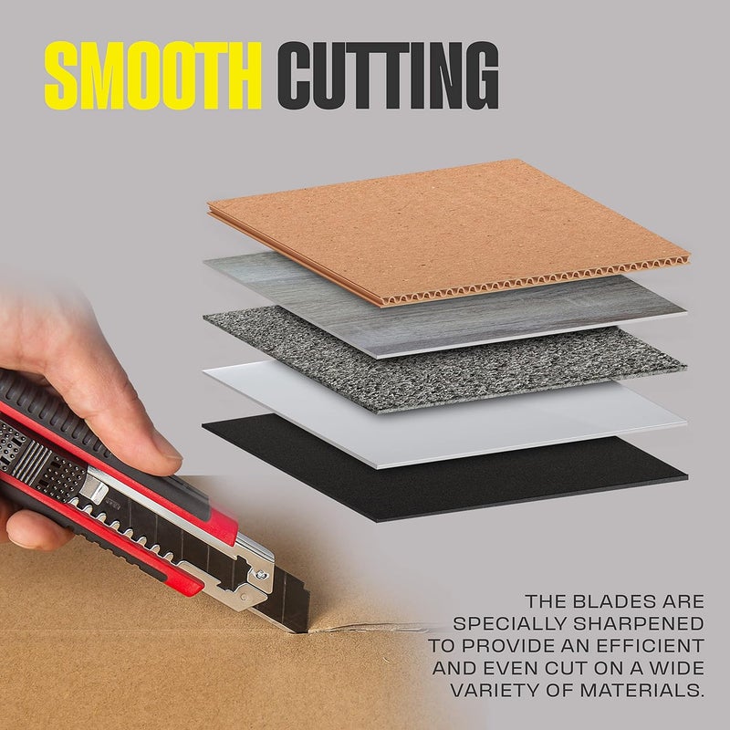 Berkling 18mm Utility Knife Blades, 50 PCS | SK2H Blackened Steel | 3x Sharper & 5x More Durable Than SK5 | Fits All 18mm Utility Knives & Box Cutters - Image 4